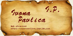 Ivona Pavlica vizit kartica